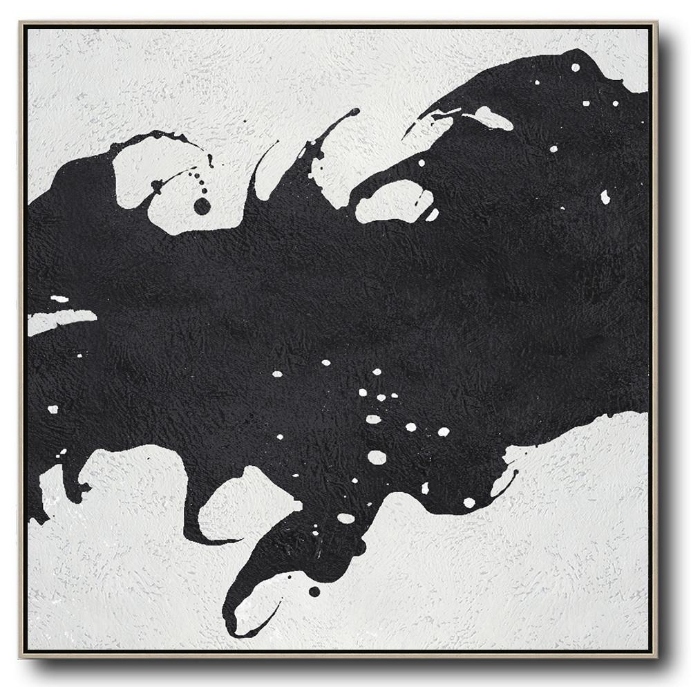 Minimal Black and White Painting #MN55A - Click Image to Close